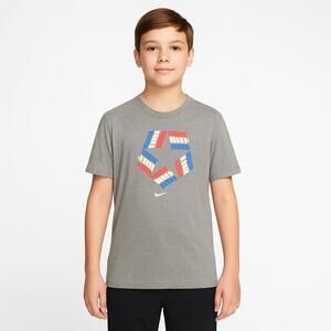 Nike Boys XL T-Shirt Gray Tee Red White Blue Graphic USA Style